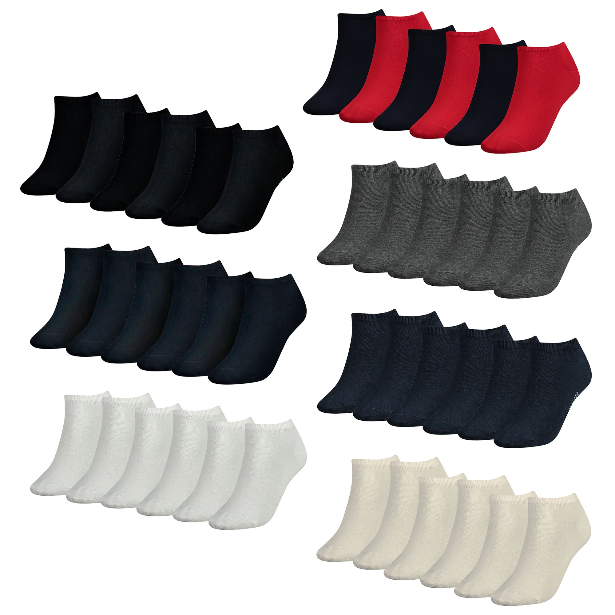 TOMMY HILFIGER Damen Sneaker Socken, 6er Pack - TH, Baumwolle, Uni