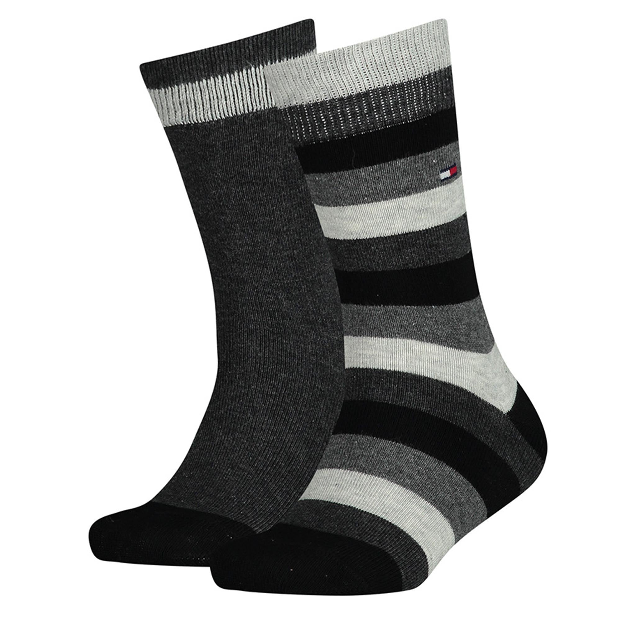 TOMMY HILFIGER Kids Socks, Pack of 2 - Basic Stripe, TH, Stripes, 23-42