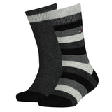 TOMMY HILFIGER Kids Socks, Pack of 2 - Basic Stripe, TH, Stripes, 23-42