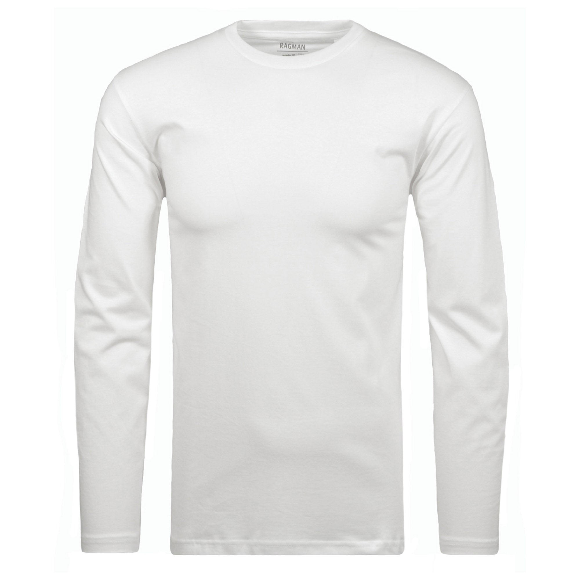 RAGMAN Men Long-Sleeve Shirt - Basic Shirt Regular Fit, Crew Neck, Cotton