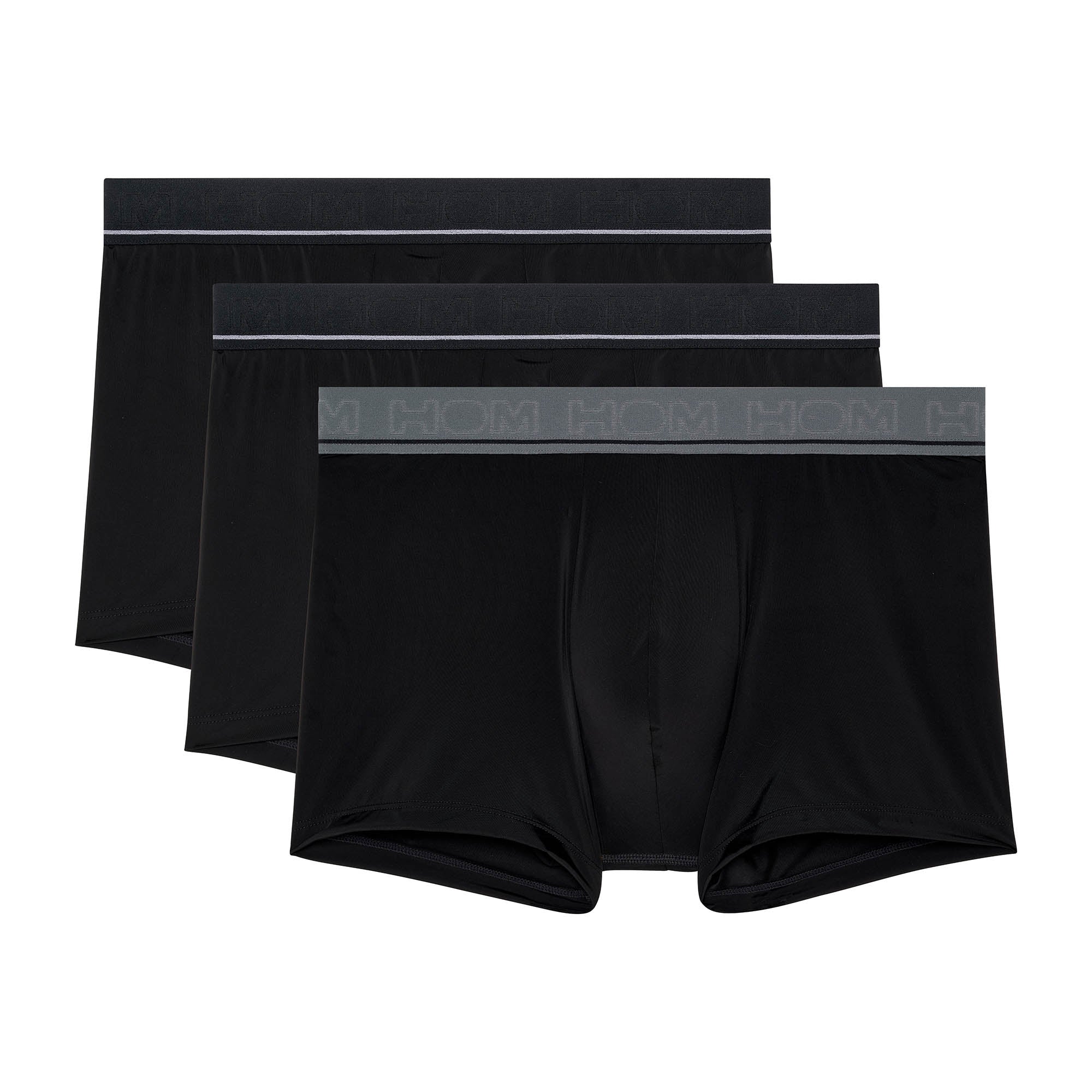 HOM Herren Boxershorts, 3er Pack - LEONARD #2, Boxer Briefs, Unterwäsche, Baumwollmischung, einfarbig