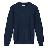 DSTREZZED Men's Knitted Jumper - Mercury Crew, Round Neck, Melange Slub, Cotton Blend
