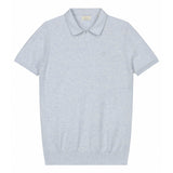 DSTREZZED Men's Knitted Polo Shirt - Mercury Short Sleeve Polo, Melange Slub, Cotton Blend