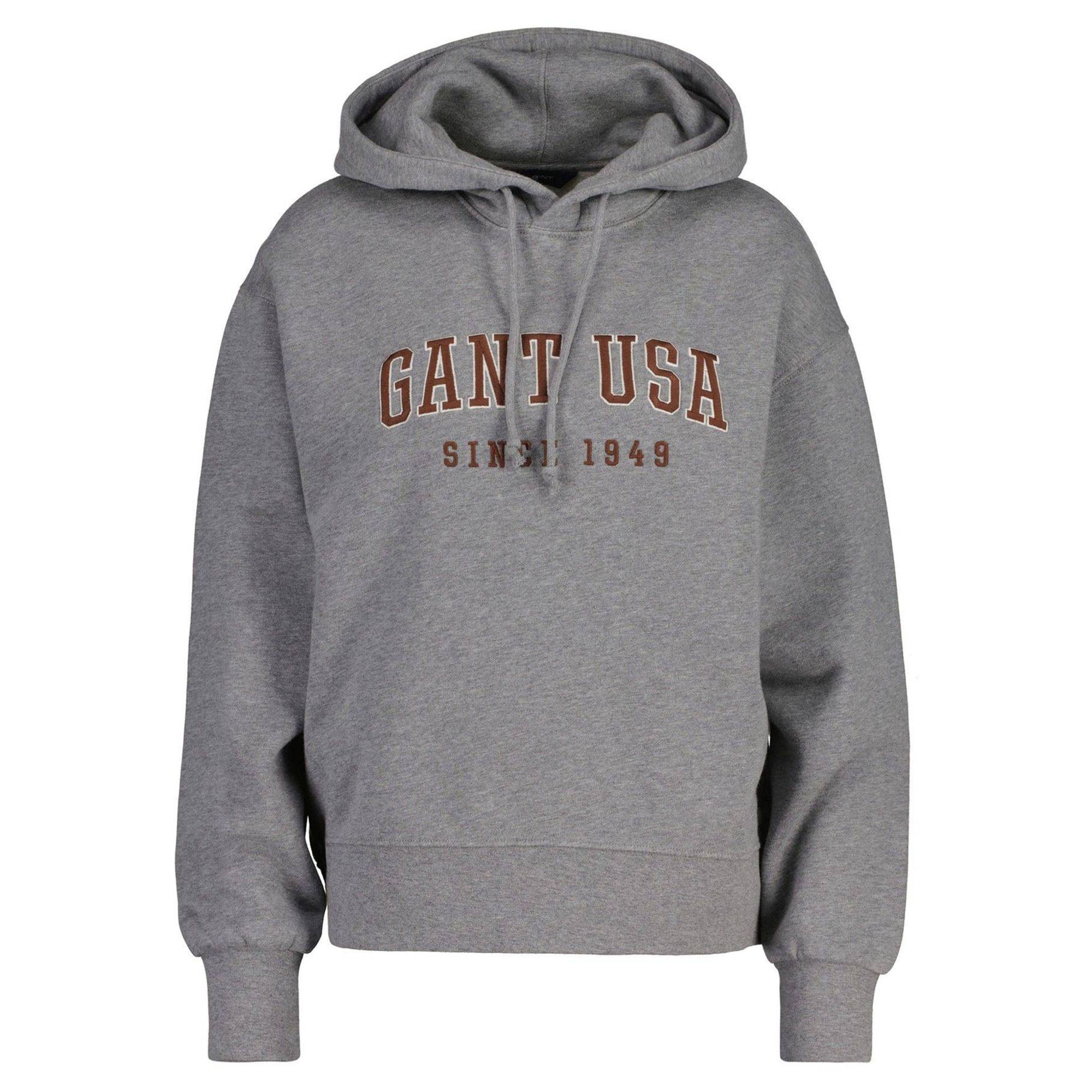 GANT Damen Sweatshirt - D1. USA Hoodie, Kapuzen-Pullover, Logo Stickerei