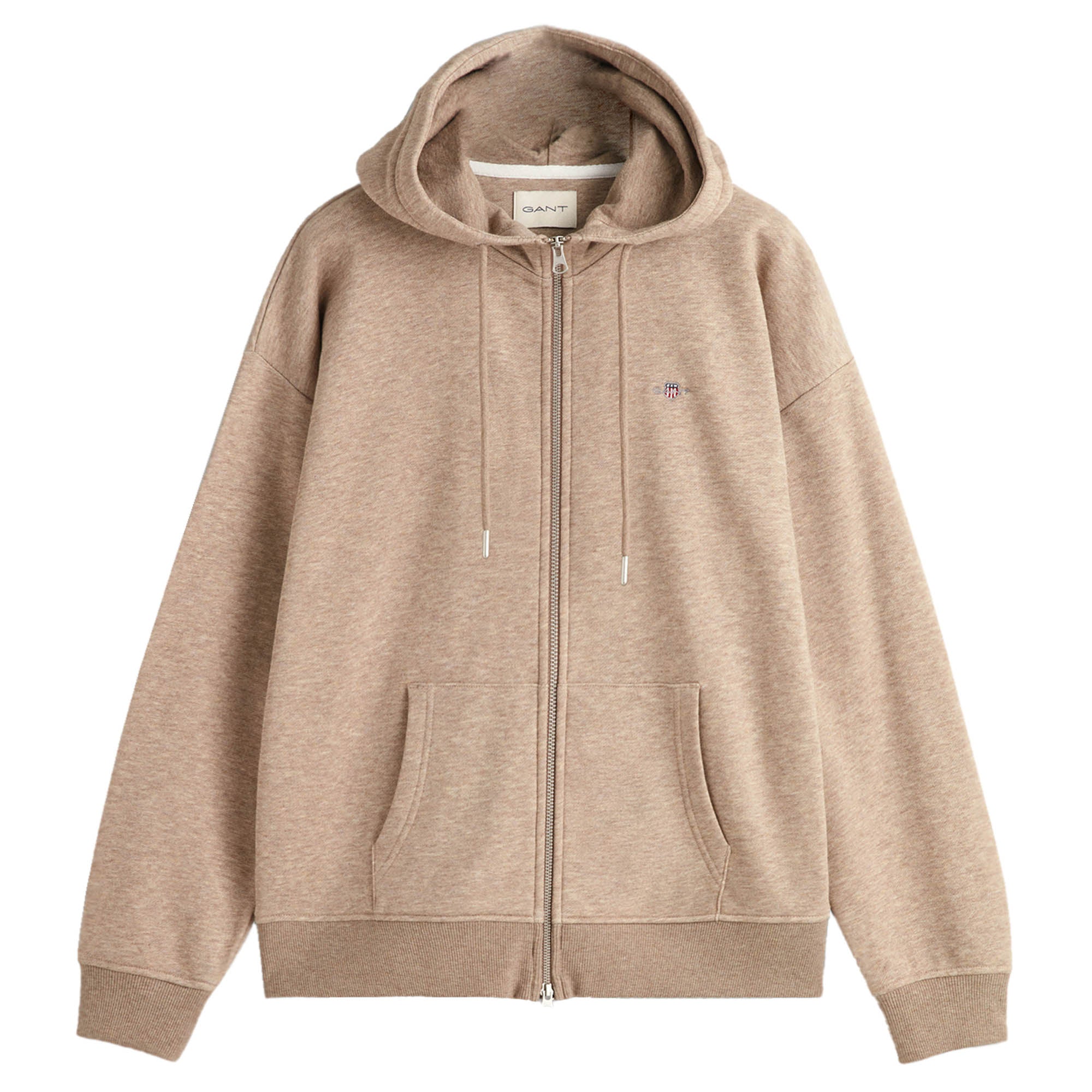 GANT Damen Sweatjacke - REGULAR SHIELD ZIP HOODIE, Kapuzen-Jacke, Logo