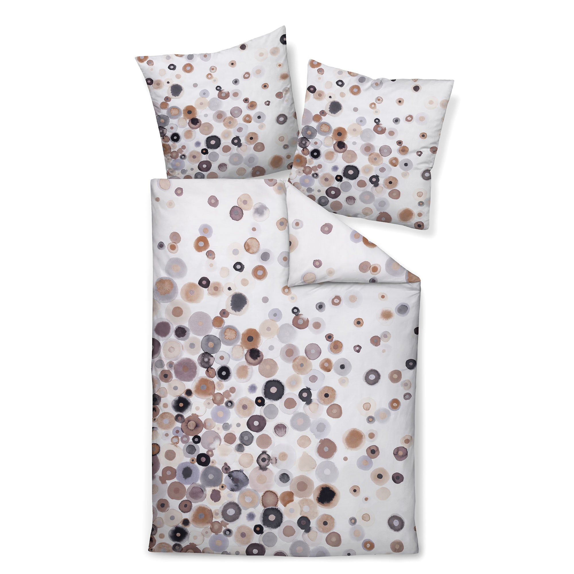 Janine 2-piece bed linen set – MODERN ART S, mako satin, mercerised cotton, polka dot print