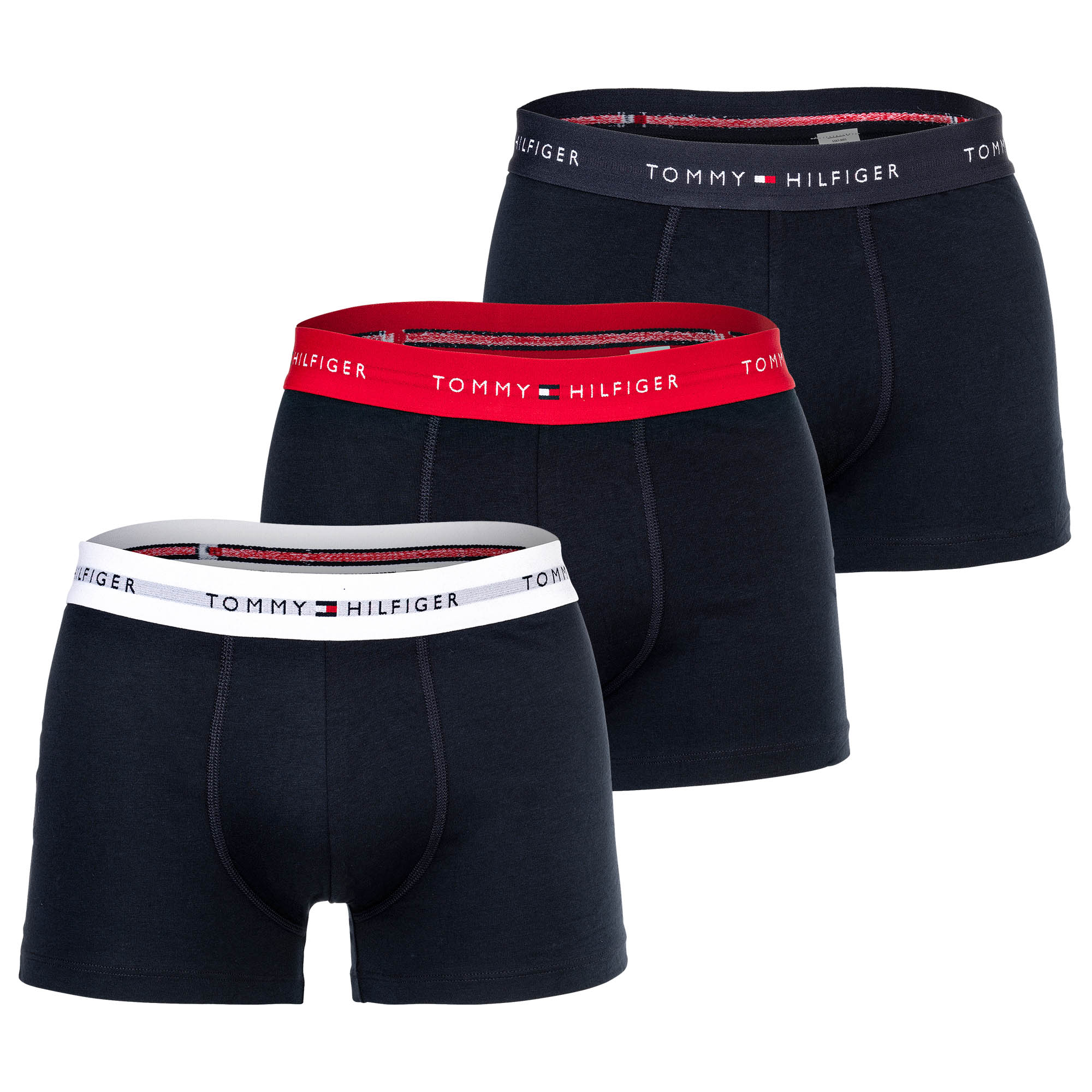 TOMMY HILFIGER Herren Boxershorts, 3er Pack - Trunks, Logo, Cotton Stretch