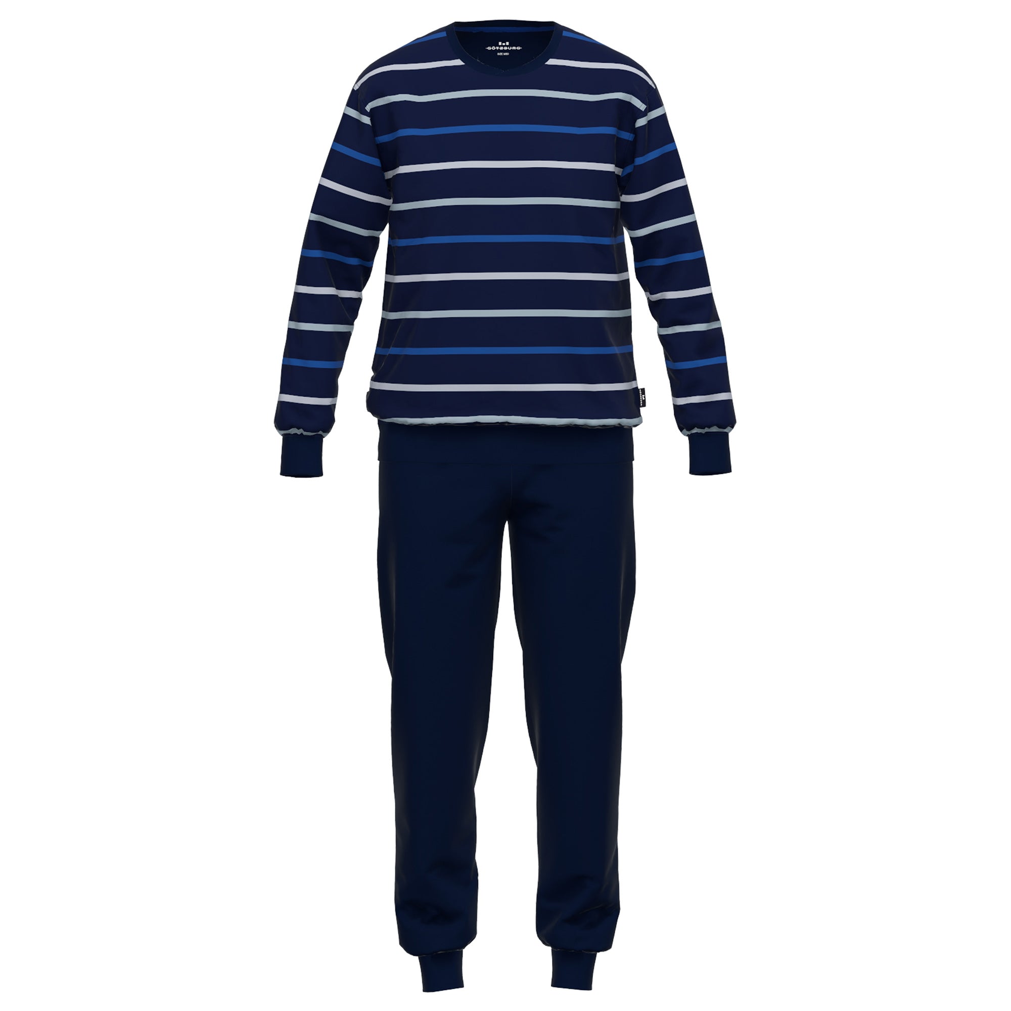 GÖTZBURG Men's Pyjamas Set - long, V-Neck, striped