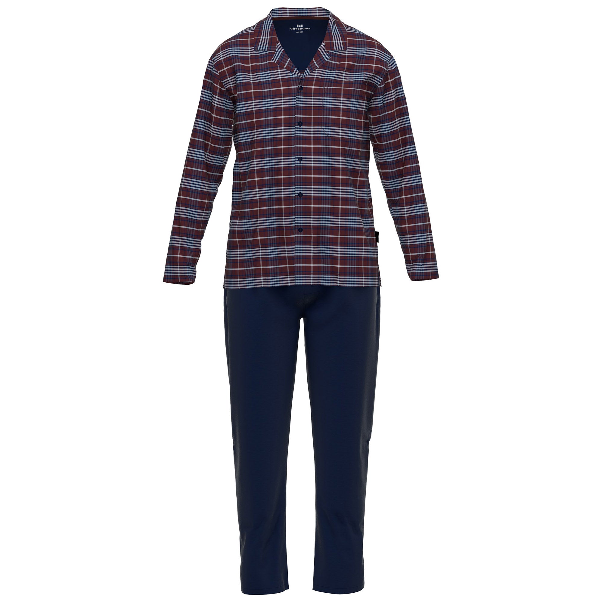 GÖTZBURG Herren Schlafanzug - lang, Pyjama, Baumwolle, Muster