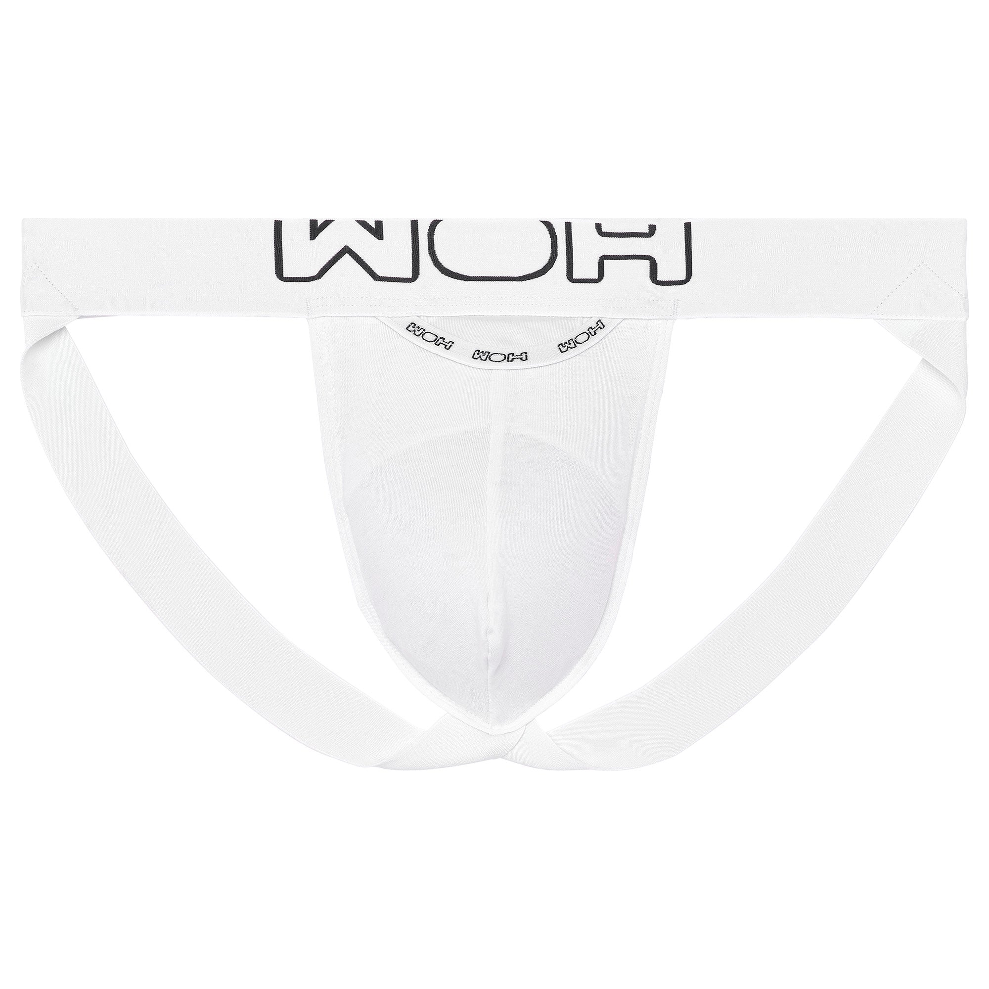 WOH Men's Jockstrap - Sexy Fun, Basic Underwear, Logo, Cotton Stretch, Single-coloured