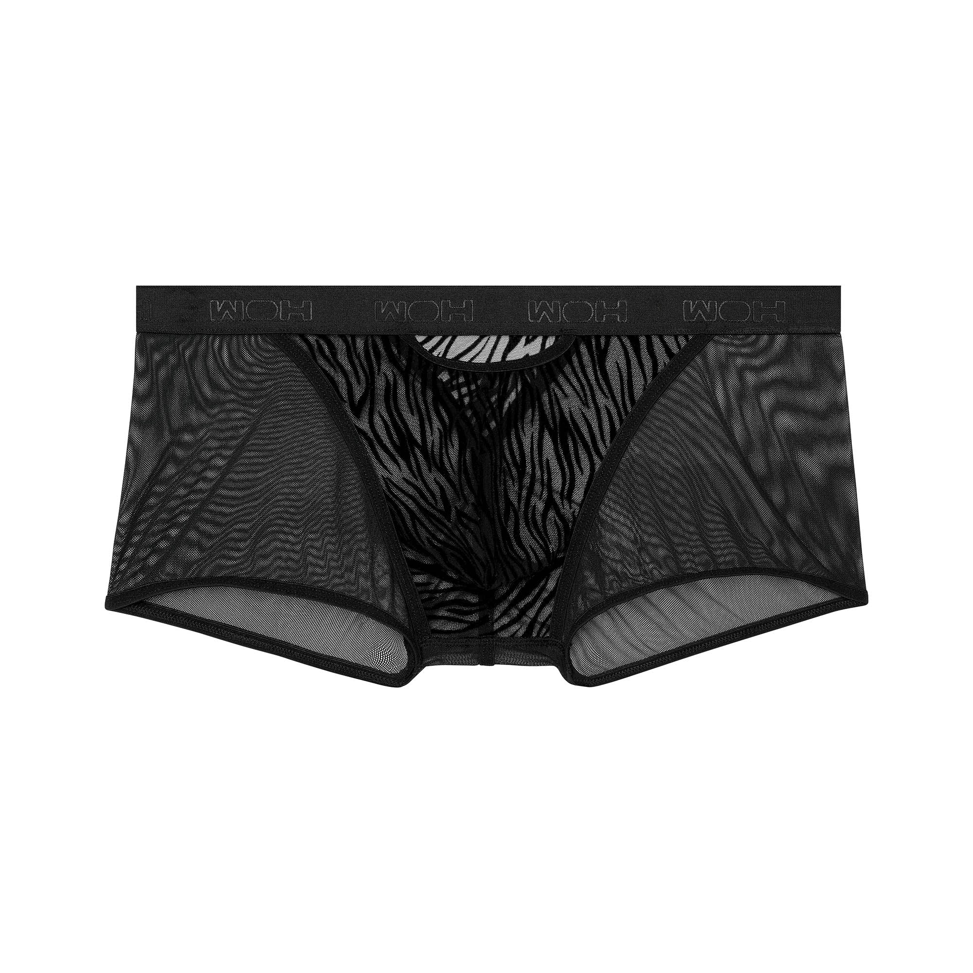 WOH Men Boxer Shorts - Personal Allure, Trunk, Lace, Logo Waistband, Transparent