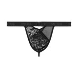 WOH Men G-String - Pure Seduction, mesh, lace, plain colour