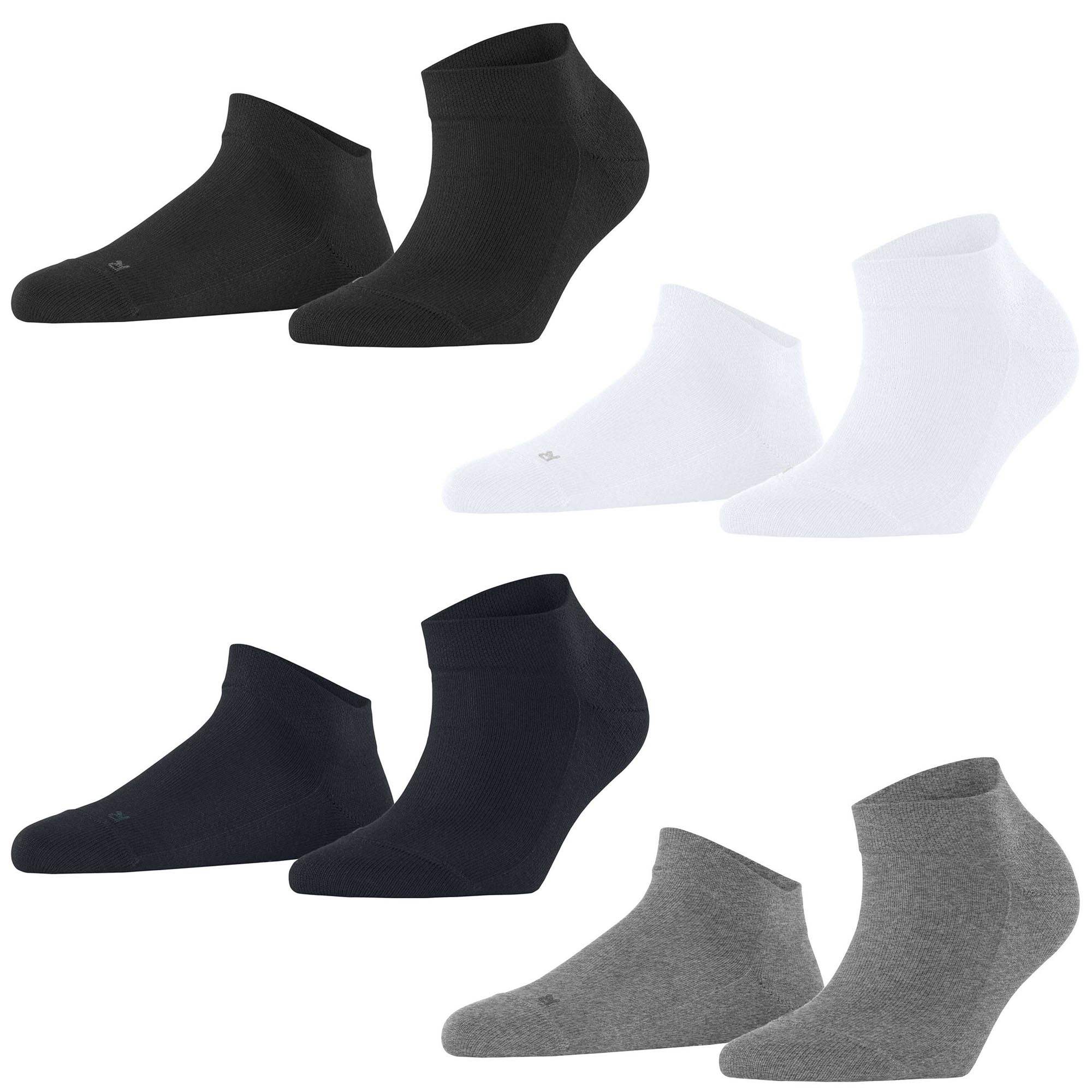 FALKE Damen Sneaker-Socken Multipack - Sensitive London, Baumwolle, Bündchen, Logo, einfarbig, kurz
