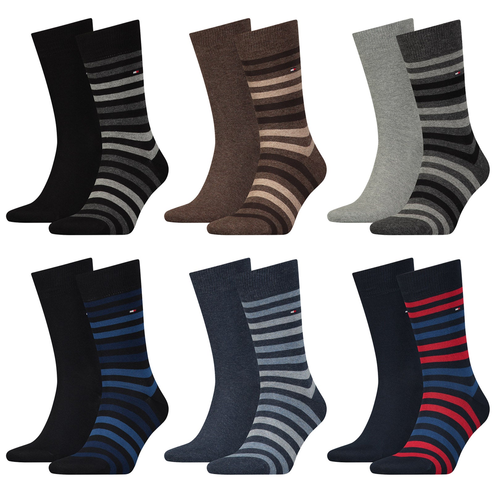 TOMMY HILFIGER Herren Socken, Vorteilspack - Duo Stripe Sock, Strümpfe