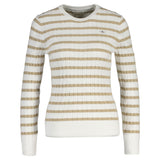 GANT women's knitted jumper, striped - STRETCH COTTON CABLE STRIPE C-NECK