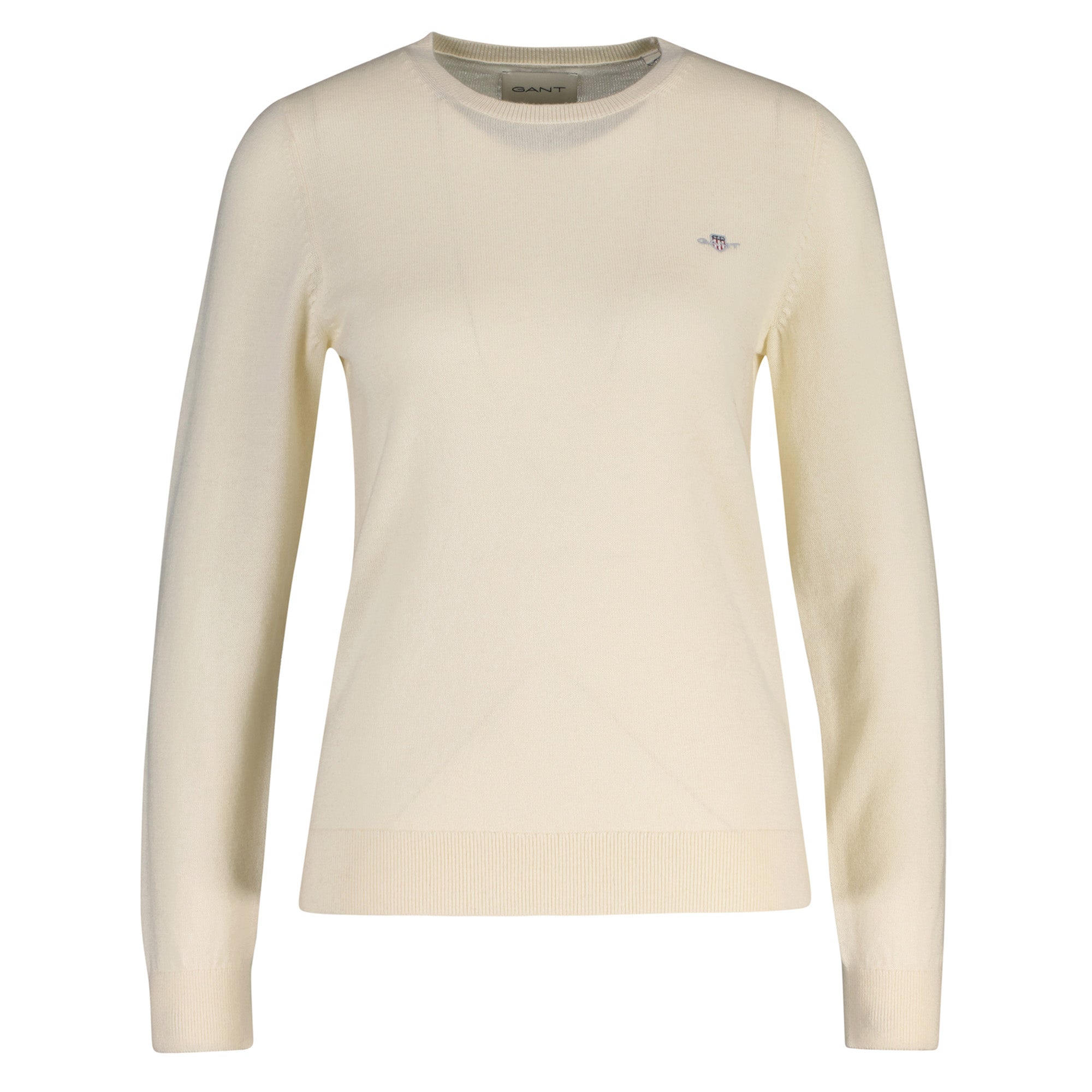 GANT Women Knit Sweater - WOOL COTTON C-NECK, Wool, Crew Neck