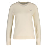 GANT Women Knit Sweater - WOOL COTTON C-NECK, Wool, Crew Neck