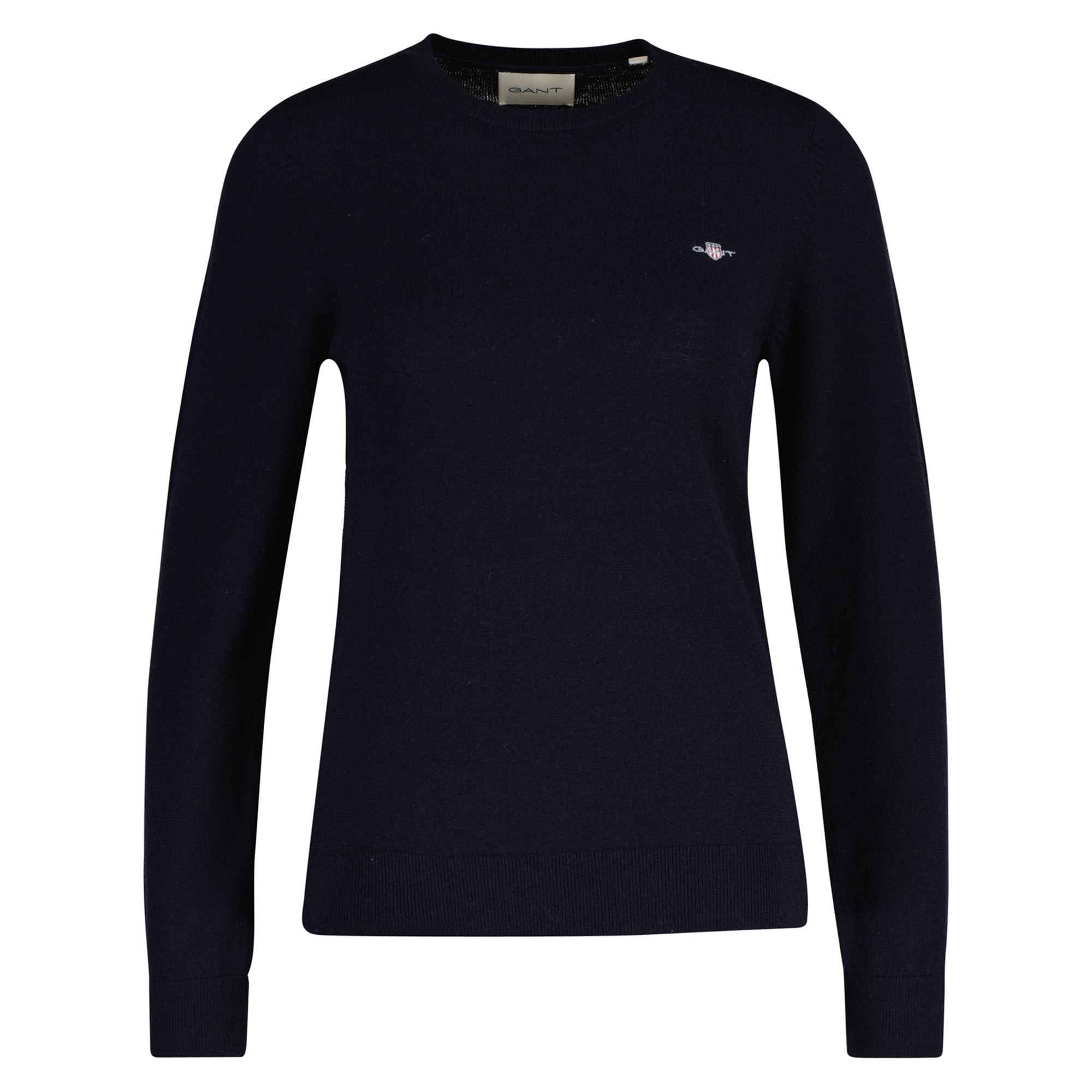 GANT Women Knit Sweater - WOOL COTTON C-NECK, Wool, Crew Neck