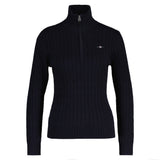 GANT Damen Strickpullover mit Troyer - Cable Half-Zip, Zopfstrick, Stretch Cotton