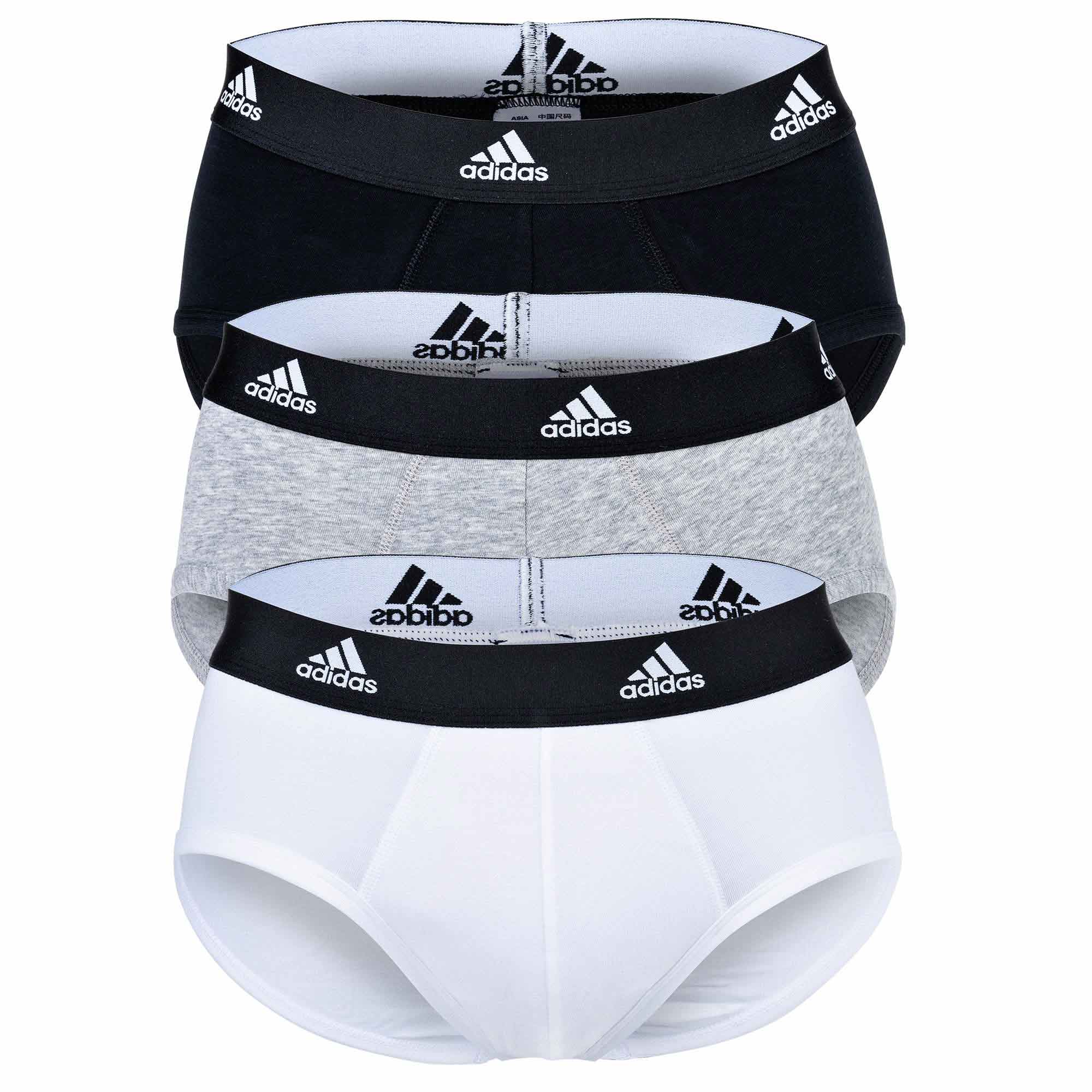 adidas men's briefs, 3-pack - Briefs, Active Flex Cotton, Logo, plain