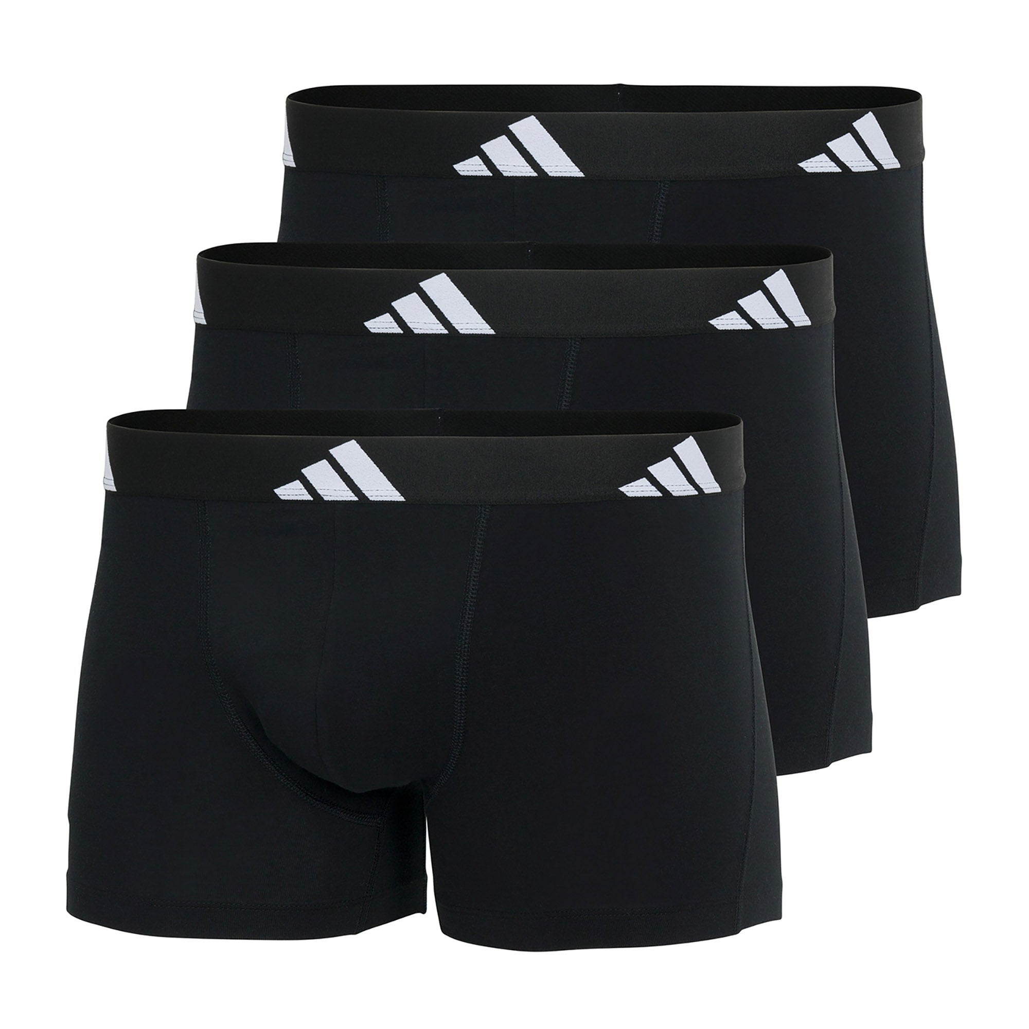 adidas Herren Boxershorts, 3er Pack - Trunks, Active Flex Cotton, Logo, einfarbig