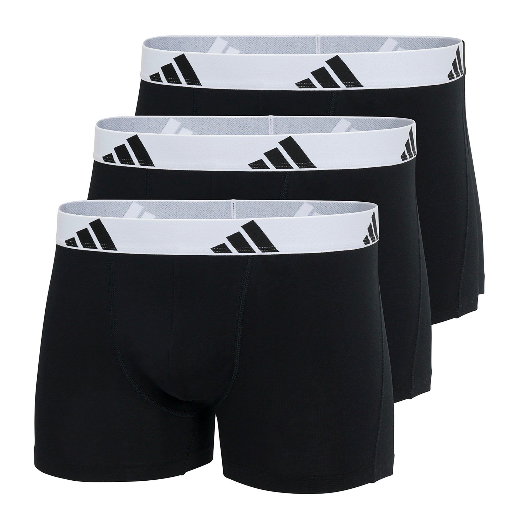 adidas Herren Boxershorts, 3er Pack - Trunks, Active Flex Cotton, Logo, einfarbig