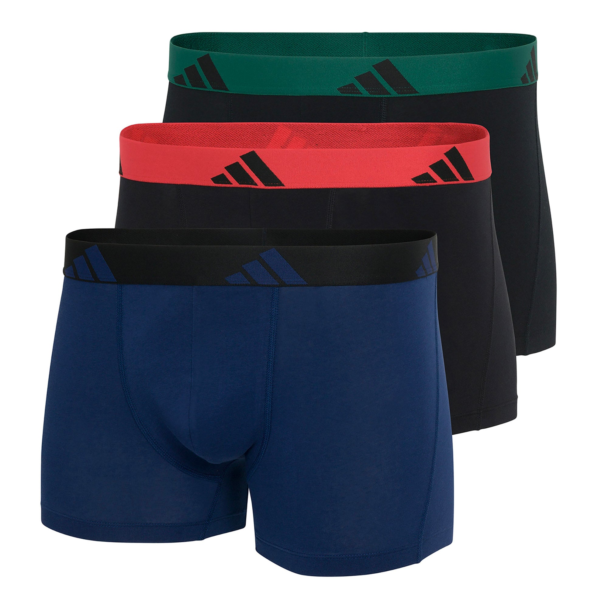 adidas Herren Boxershorts, 3er Pack - Trunks, Active Flex Cotton, Logo, einfarbig
