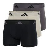 adidas Herren Boxershorts, 3er Pack - Trunks, Active Flex Cotton, Logo, einfarbig