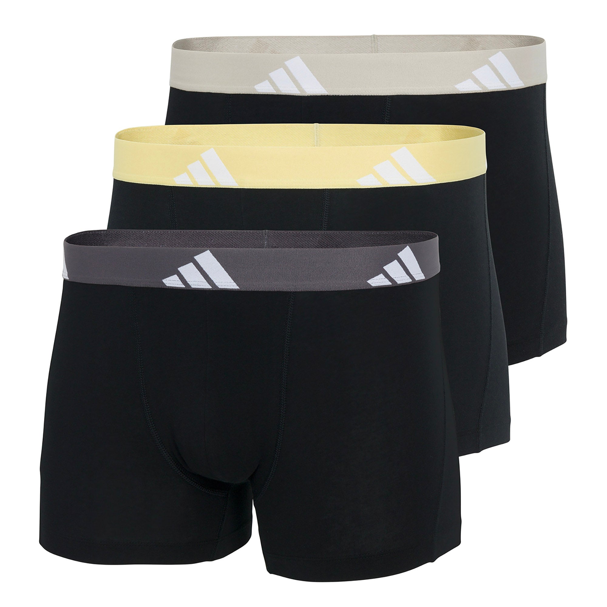 adidas Herren Boxershorts, 3er Pack - Trunks, Active Flex Cotton, Logo, einfarbig