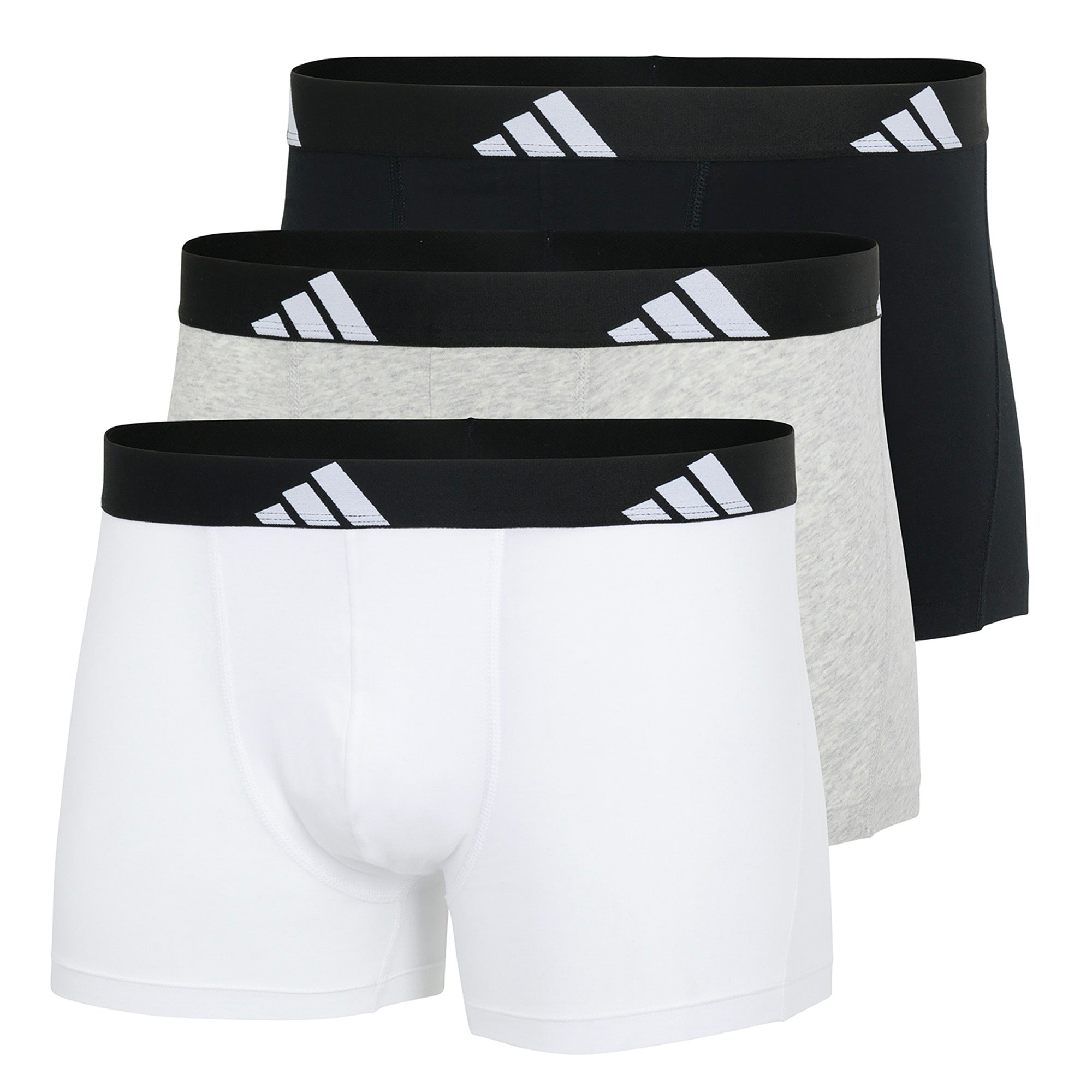 adidas Herren Boxershorts, 3er Pack - Trunks, Active Flex Cotton, Logo, einfarbig