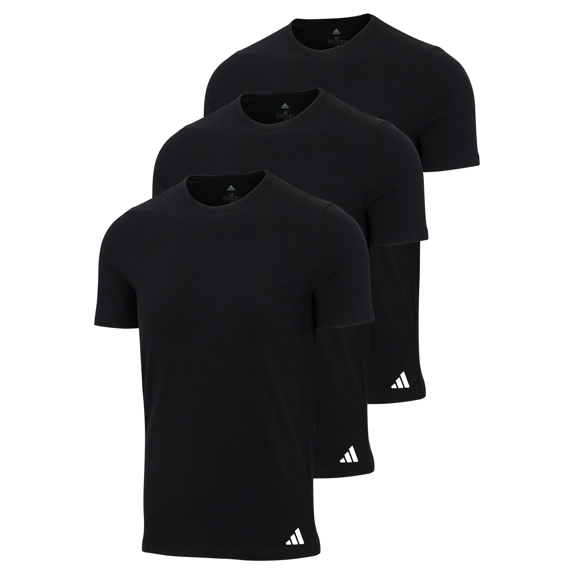 adidas Men T-Shirt, 3-pack - Crew Neck Shirt, Active Core Cotton, solid colour