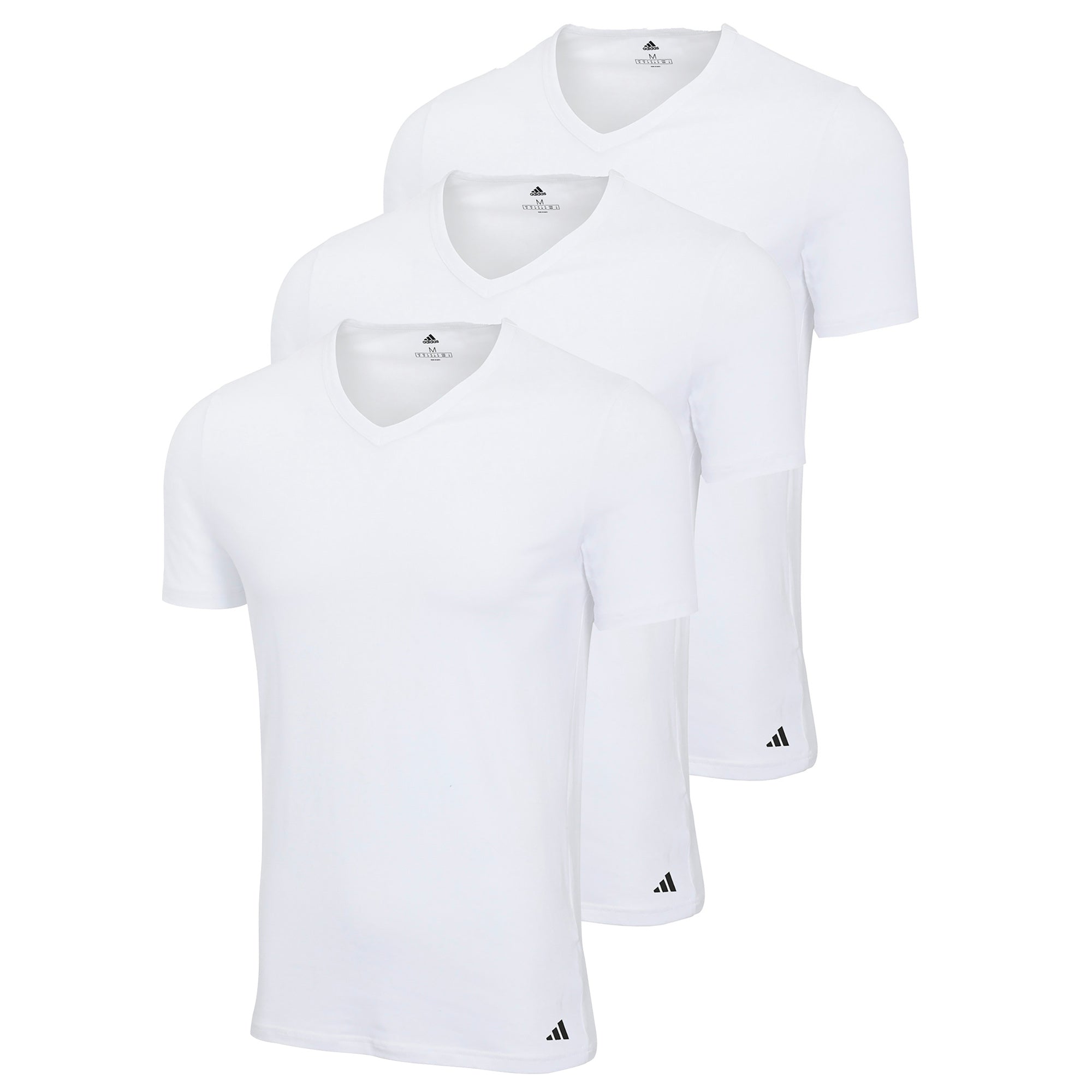 adidas Men T-Shirt, 3-pack - V-Neck Shirt, Active Core Cotton, solid colour