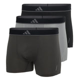 adidas men's boxer shorts, 3-pack - trunks, Active Micro Flex Eco, logo, single-coloured
