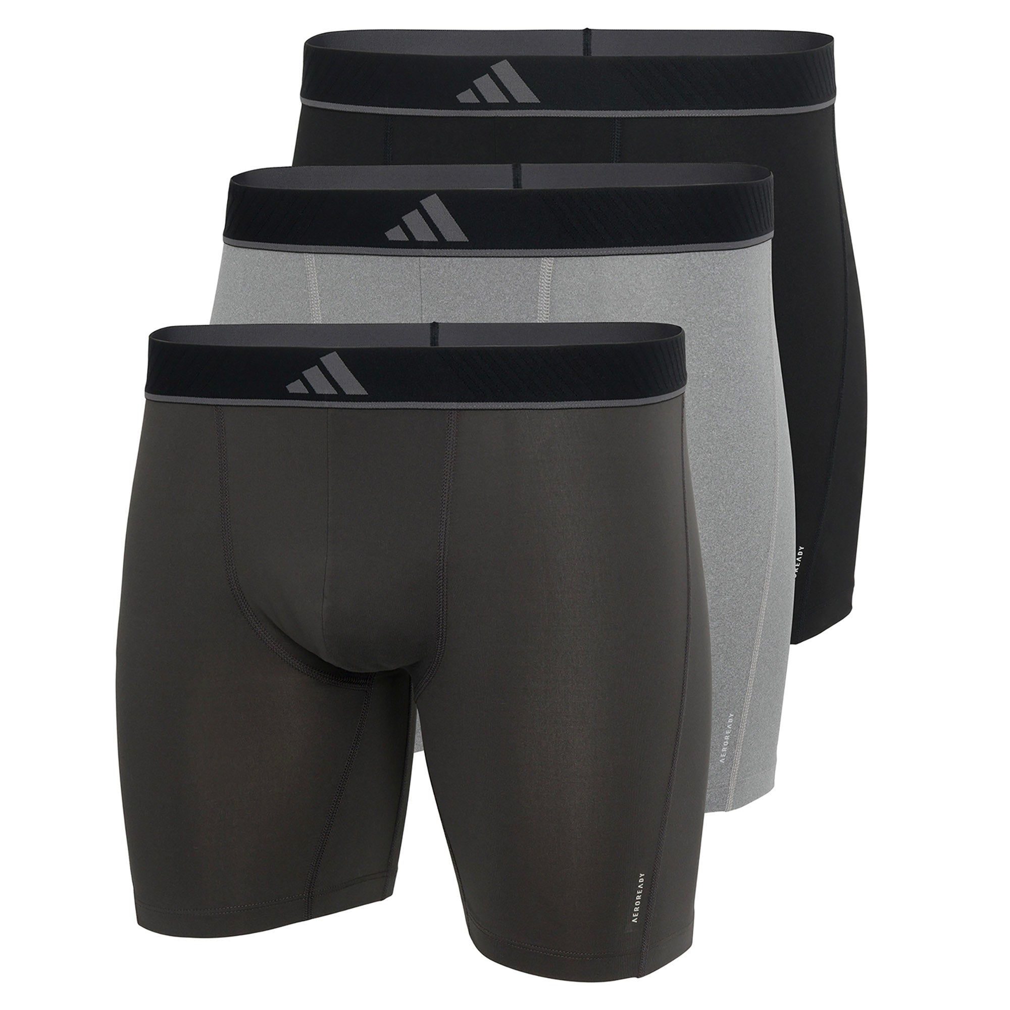 adidas Herren Boxershorts, 3er Pack - Boxer Briefs, Active Micro Flex Eco, Logo, einfarbig