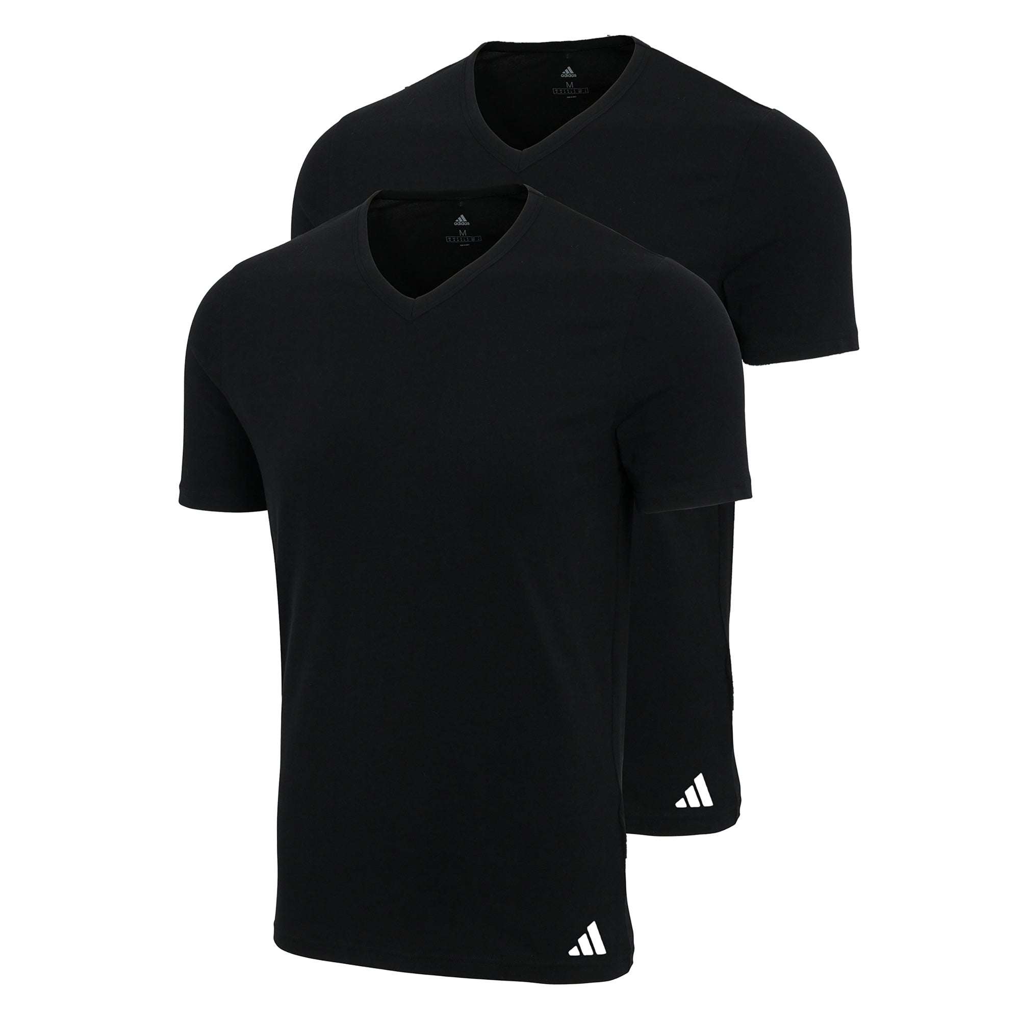 adidas Herren T-Shirts, 2er Pack - V-Neck Shirt Active Flex Cotton, einfarbig