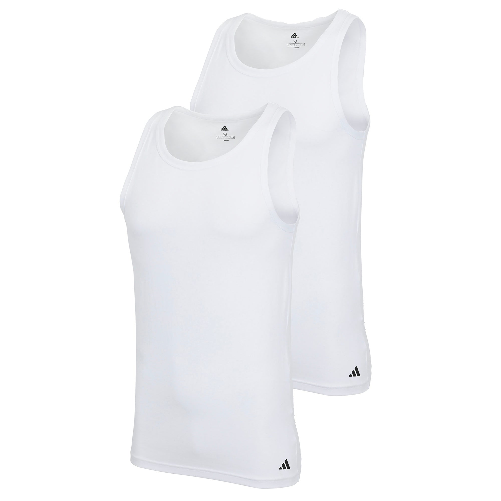 adidas Herren Unterhemden, 2er Pack - Tank Top, Active Flex Cotton, ärmellos, einfarbig