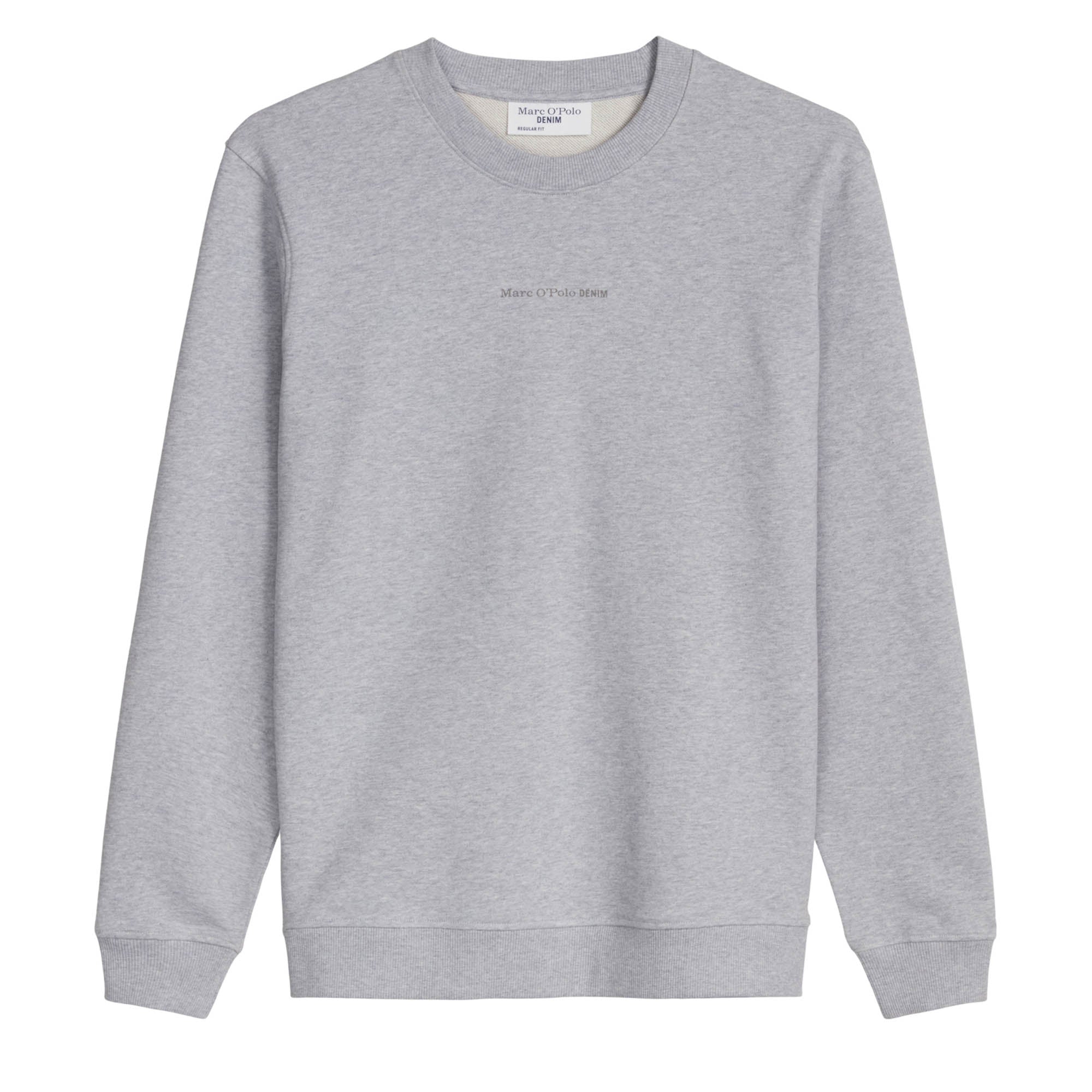 Marc O'Polo Denim Herren Sweatshirt - Regular Fit, Melange, Baumwolle, Logo