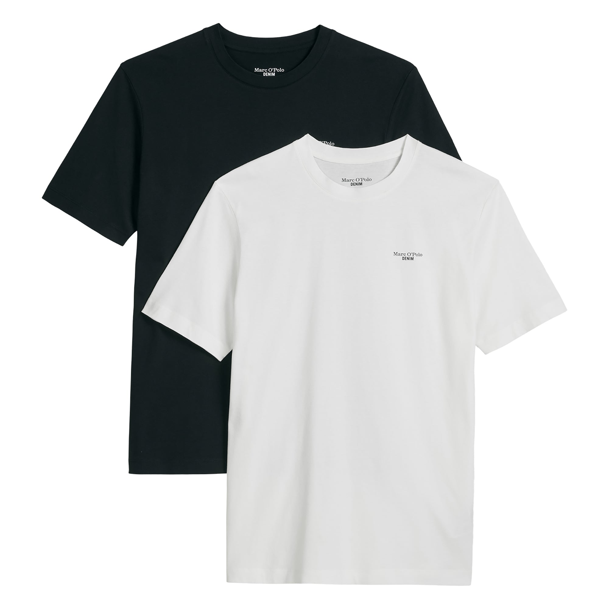 Marc O'Polo Denim Men's T-Shirt, 2-Pack - Regular Fit, Cotton, Logo Print, Solid Color