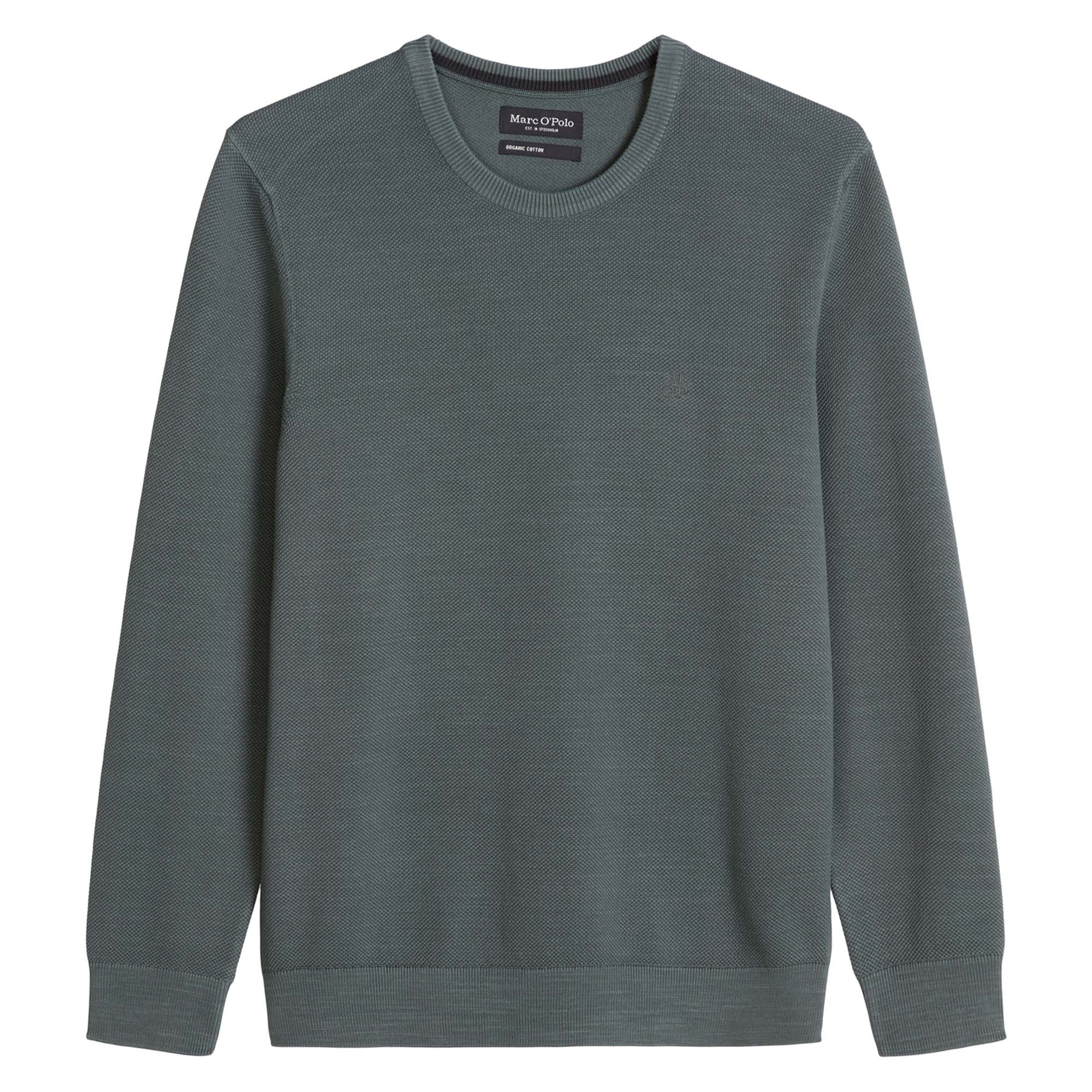 Marc O'Polo Herren Strickpullover - Knit Pullover, Bio-Baumwoll-Piqué, Rundhals, Regular Fit