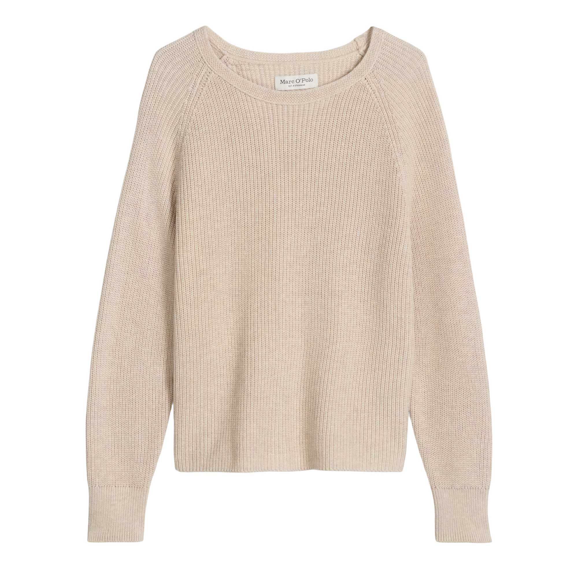 Marc O'Polo Damen Strickpullover - Knit Pullover Longsleeve, Rundhals, Grobstrick, Loose Fit, Baumwolle
