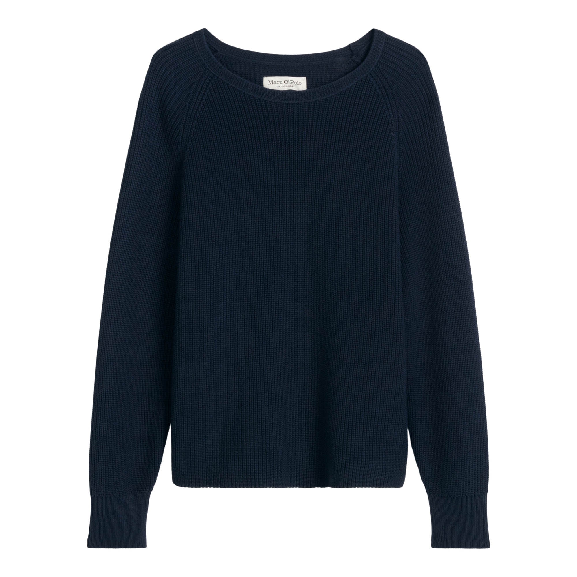 Marc O'Polo Damen Strickpullover - Knit Pullover Longsleeve, Rundhals, Grobstrick, Loose Fit, Baumwolle