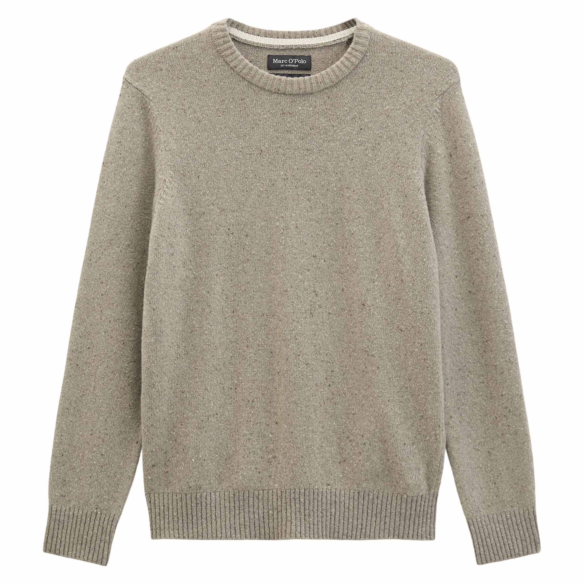 Marc O'Polo Men's Knit Sweater - Long-Sleeve Pullover, Regular Fit, Crew Neck, Chunky Knit, Wool Blend