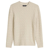 Marc O'Polo Herren Strickpullover - Knit Pullover Longsleeve, Rundhals, Zopfmuster, Regular Fit, Baumwollmix