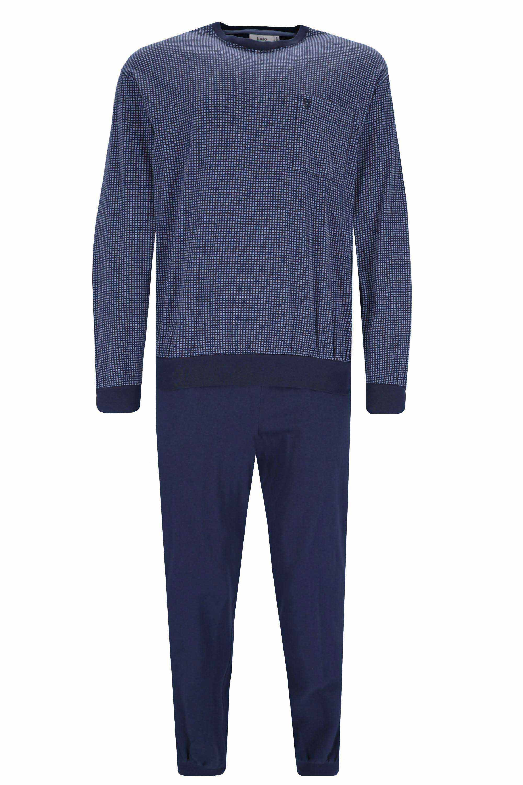 hajo Herren Schlafanzug 2-tlg. Set - lang, Bündchen, Rundhals, Premium Cotton