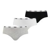 PUMA Damen Iconic Hipster, 3er Pack - Soft Cotton Stretch