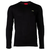 HUGO Herren T-Shirt - DEROL212, Rundhals, Longsleeve, Logo-Print, Baumwolle
