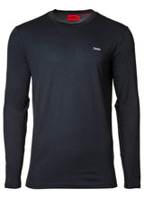 HUGO Herren T-Shirt - DEROL212, Rundhals, Longsleeve, Logo-Print, Baumwolle