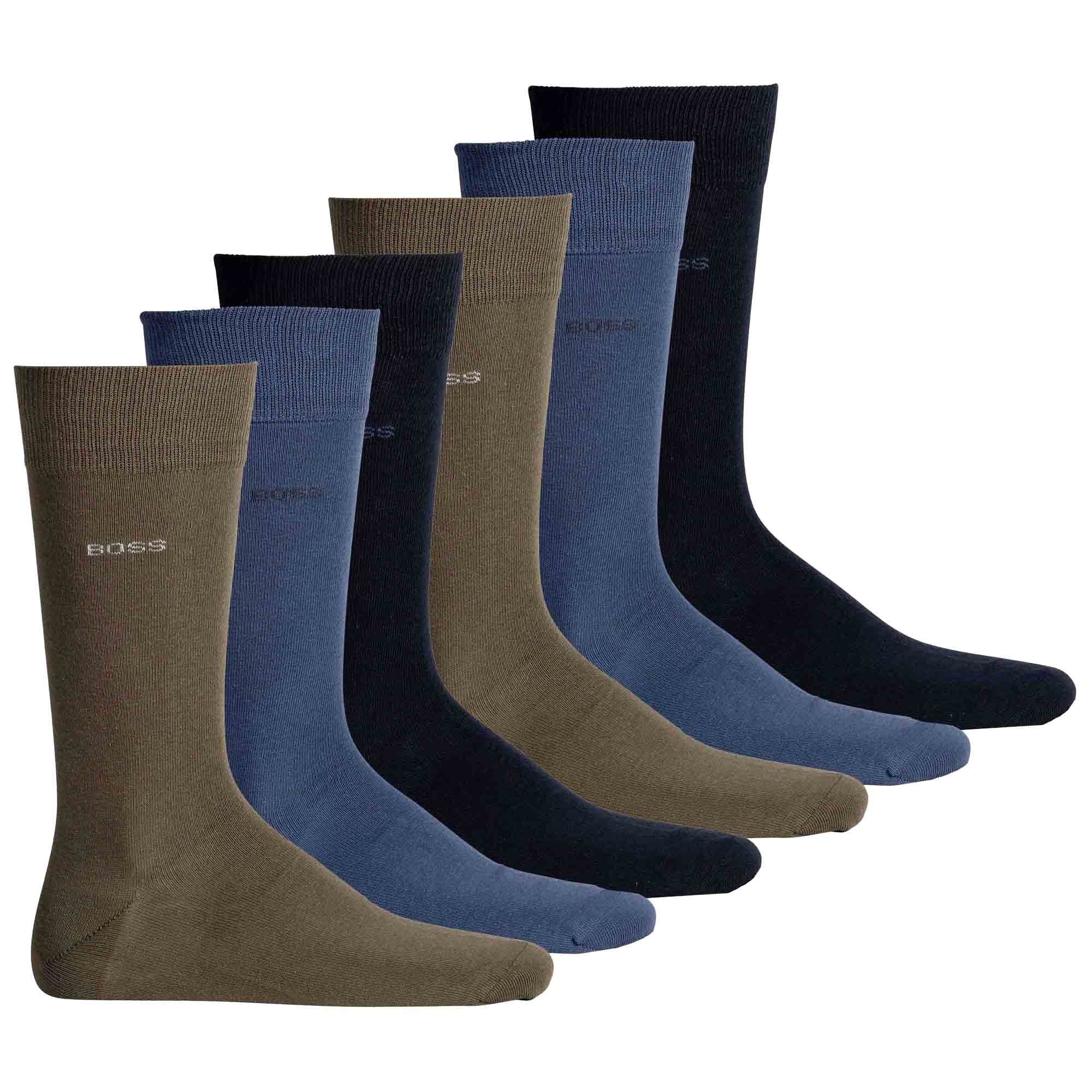 BOSS Herren Socken, 6er Pack - RS Uni Colors CC, Finest Soft Cotton, Baumwoll-Mix