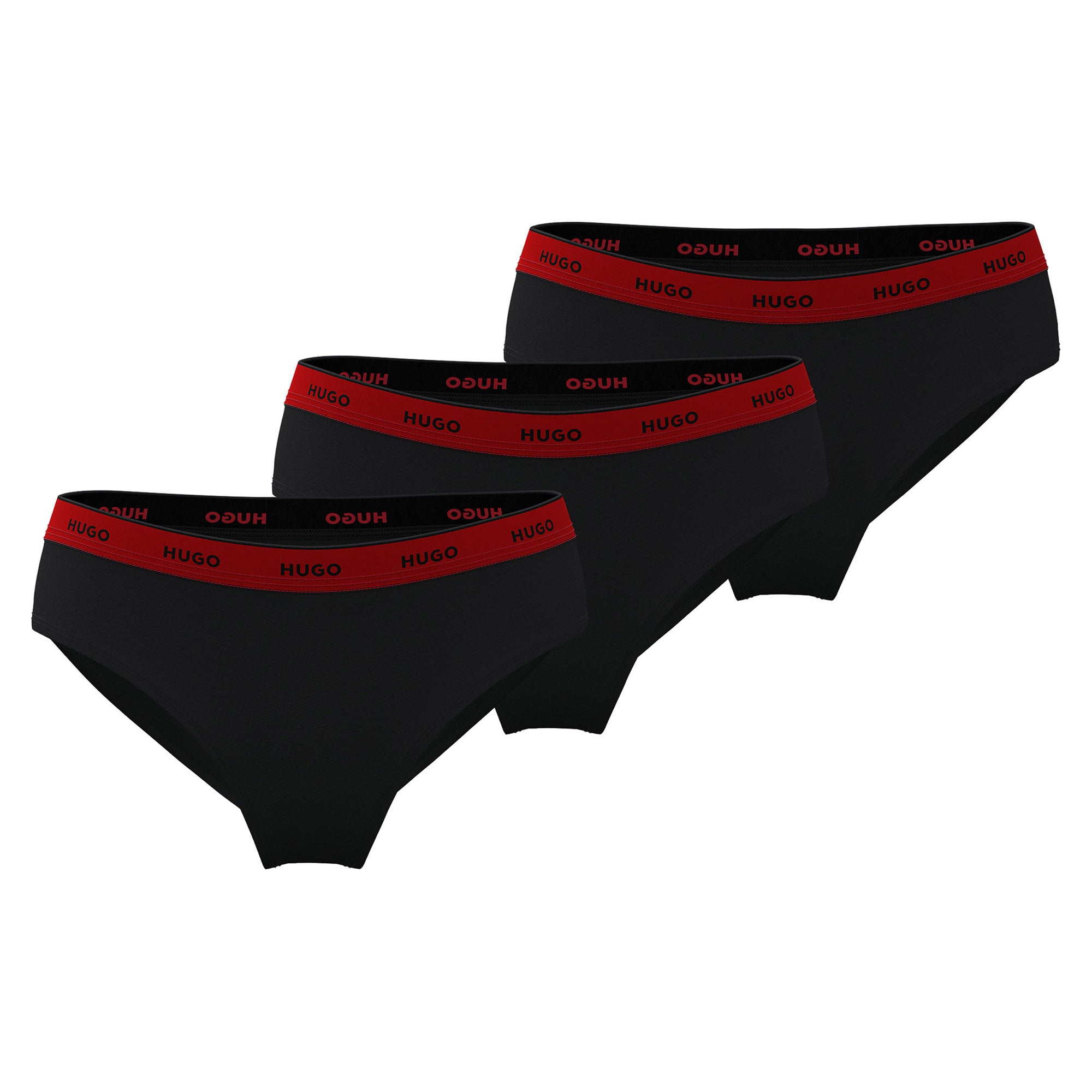 HUGO Damen Slips, 3er Pack - Brief Stripe, Unterwäsche, Baumwolle, Logo, einfarbig