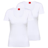 HUGO Damen T-Shirt, 2er Pack - T-Shirt RN, Unterziehshirt, Rundhals, Baumwolle, einfarbig